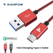 RAMPOW 5V/3A USB C Cable for Xiaomi 9 Fast Charging QC 3.0 Type C USB Cable Fast Data Sync Charger Cable for Samsung S9/S10 2024 - buy cheap