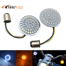 Insertos de señal de giro LED delantera para motocicleta Dyna Super Glide Custom FXDC, Road King FLHR, color blanco/ámbar, 1157 bala 2024 - compra barato