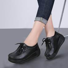 New Arrival Shoes Woman Thick Heel Women Platform Sneakers Lace Up Ladies Flats Shoe Comfortable Casual Female Shoes Size 35-41 2024 - buy cheap