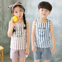 High-quality Children's Wear Sleeveless Vest Suit Cotton Boy Girl's Cartoon Sleeveless Vest Boys Girls Set 2024 - buy cheap