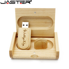 Лазерная гравировка JASTER (бесплатный логотип), деревянный флэш-накопитель в коробке, 8 ГБ, 16 ГБ, 32 ГБ, 64 ГБ 2024 - купить недорого