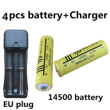DING LISHIJIA 4pcs 14500 Rechargeable Battery 3.7V Li-ion AA flashlight mouse Batteries + EU Plug Ajustable Dual Battery Charger 2024 - buy cheap