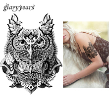 Водостойкая тату-наклейка для боди-арта, 1 лист, наклейка с рисунком совы, временная татуировка, крутая женская модель 2019 2024 - купить недорого