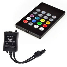 Controlador remoto de música con Sensor de sonido IR, 20 teclas, RGB SMD 5050 3528, tira de luces LED, luz de conexión CC 2024 - compra barato