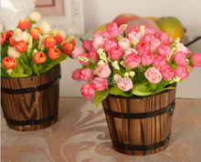 1 Набор, деревянный бочонок + цветы, Роза и Маргаритка, искусственный цветок, набор, украшение, подарок на день рождения 2024 - купить недорого