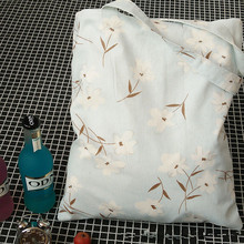YILE Cotton Linen Eco Reusable Shoulder Bag Shopping Tote Daffodil Flower Light Blue JR3 2024 - buy cheap