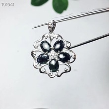 Flower Sapphire pendant Free shipping Natural and Real sapphire 925 sterling silver pendant 2023 - buy cheap