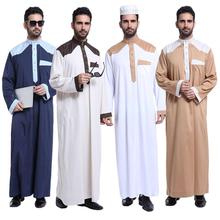 Muslim Mens Saudi Thobe Thawb Jubba Abaya Long Sleeve Robe Arabic Dishdasha Islamic Clothing Judah Jalabiya Dubai Galabeya New 2024 - buy cheap