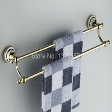 Cold Color Brass Ceramic Base Bathroom Accessory Wall Mounted Double Towel Bar Towel Rail Rack Holder Bathroom Fitting aba255 2024 - buy cheap
