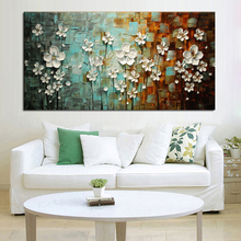 Handmade Abstract Beautiful White Flower Tree Oil Painting On Canvas Flower Picture Wall Art Home Decor Nice Gift 2024 - buy cheap