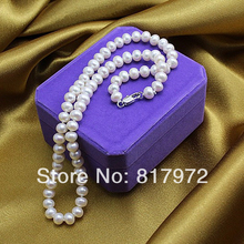 Top Real pearl Bead 45cm length Natural pearl AAA 8-9mm highlight Fashion pearl Handmade Necklaces women Jewelry Party Gift 2024 - buy cheap