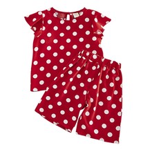 Girl Clothes Set Kids Baby Girls Summer Outfits Clothes Short Sleeve Dot Tops Solid Baby Clothes 2024 - buy cheap