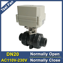 PVC DN20  3/4'' Motorized Ball Valve 2 Way Normally Open/Close Valve AC110V-230V 2/5 Wires 10NM On/Off 15 Sec Metal Gear CE 2024 - buy cheap