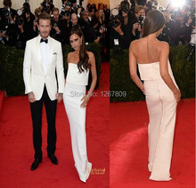New Arrivals  Met Gala Victoria Beckham Red Carpet Strapless Backless White Long Style Celebrity Dresses 2024 - buy cheap