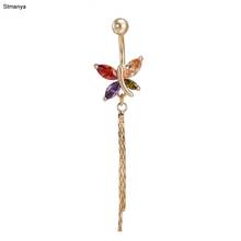 Body piercing jewelry hypoallergenic butterfly Rhinestone nail navel Navel Ring Belly Dance jewelry wholesale 2024 - buy cheap