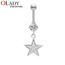 Belly button rings 2016 NEW Silver [ Star ] Fashion Top Quality Navel piercing body jewelry Sexy CZ  belly piercing 2024 - buy cheap
