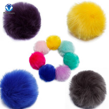8cm Fake Faux Rabbit Fox Fur Pompom Ball Pom for Car Keychain Keyring Women bag DIY porte clef pompom de fourrure llaveros mujer 2024 - buy cheap