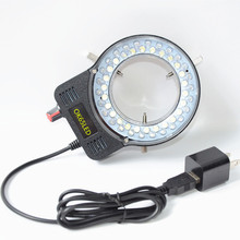 Iluminador blanco ajustable de 52 Anillo de luz LED para microscopio estéreo y cámara 2024 - compra barato