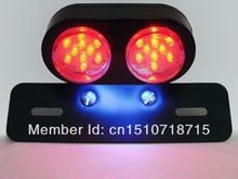 Motorcycle LED Tail Light License Plate Holder Bracket Black For Kawasaki Yamaha Honda Cruiser Chopper Cafe Racer Old School 2024 - купить недорого