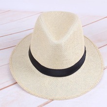 Men Straw Panama Hat Handmade Cowboy Cap Summer Beach Travel Sunhat LXH 2024 - buy cheap