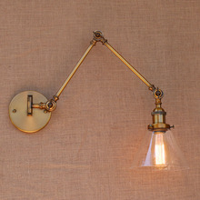 Glass Rustic Brass Loft Industrial Wall Light VIntage Retro Swing Long Arm Lamp Wall Sconces Luminaire Aplique Murale Arandela 2024 - buy cheap