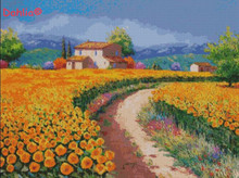 Pintura al óleo de girasoles, arte campestre, bordado DIY, Kits de punto de cruz, manualidades, 14CT, decoración del hogar sin imprimir, hecho a mano 2024 - compra barato