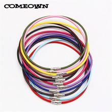 COMEOWN 10pcs Mixed Colors Real Leather Necklace Cord 3mm 12-30 inch Dull Silver Tone Magnetic Clasp Leather Necklaces Choker 2024 - buy cheap