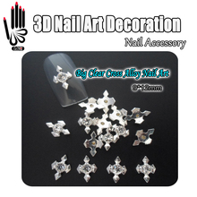 10pcs/Lot 3D Nail Supply Alloy Big Clear Cross Nail Art Glitter Clear Rhinestone Nails Art Decorations Free shipping 2024 - buy cheap