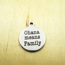 10 refletores-ohana significa pingente de aço inoxidável para família-gravado a laser-personalizado-pingente diy 2024 - compre barato