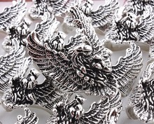 Wholesale Lots 12Pcs Big Animal EAGLE Skull Biker Gothic Silver Plated Alloy Ring Men Women Wedding Party Valentine Gift FREE 2024 - buy cheap