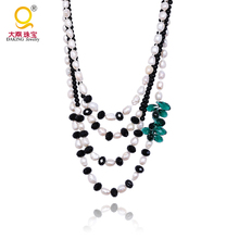 Женское Ожерелье с жемчугом, ожерелье из черного жемчуга с пресноводным жемчугом, массивное Ювелирное Украшение для лета 2024 - купить недорого
