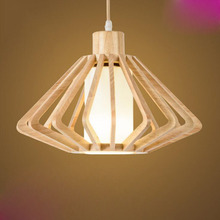 Moderno e minimalista arte de madeira maciça diamante lustre personalidade criativa jantar iluminação lustre lâmpadas led e27 lâmpadas led 2024 - compre barato