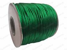 1,5 мм зеленый погремушка атласный нейлоновый шнур китайский узел Бисероплетение Шнур + веревка макраме браслет шнуры для аксессуаров 80 м/рулон 2024 - купить недорого