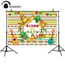 Allenjoy-Fondo de fotografía de fiesta de México, cinco de mayo, cactus, guita, banderines, Fondo para estudio fotográfico, sesión fotográfica 2024 - compra barato
