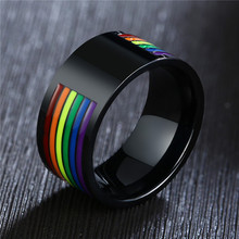 Новинка 2020, черное эмалированное кольцо zorcins из нержавеющей стали 316L, гордости для лесбиянок, геев, свадьбы, мужское кольцо 2024 - купить недорого