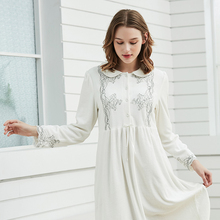 Velvet Nightgown Women Elegant Sleepwear Winter Nightdress White 2024 - buy cheap