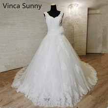 Vinca sunny Backless Wedding Dresses Lace Beaded V Neck Vestidos de Novia Sexy Wedding Gown Bridal Robe de mariage 2021 2024 - buy cheap