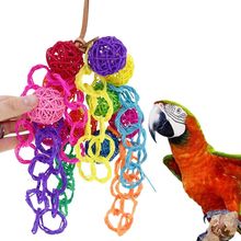 Игрушки для домашних животных, разноцветные Ротанговые шары, струны, попугай, жевательные игрушки, принадлежности для птиц 2024 - купить недорого