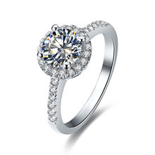 Оригинальные 14K белое золото постоянного 1Ct алмаз Обручение Юбилей кольцо для Для женщин отличное прекрасный подарок на день матери 2024 - купить недорого