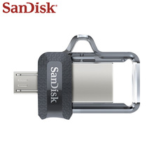 Sandisk-pendrive dual drive otg, usb 3.0, 128gb, 64 gb, 32gb, memória flash, armazenamento, disco em u 2024 - compre barato