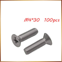 Tornillo de cabeza plana de acero inoxidable 100, unids/lote GB819 M4 x 30 mm M4 x 30 mm 304, tornillo de cabeza cruzada avellanada 2024 - compra barato