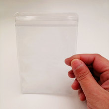 Sacola de plástico pvc transparente com fechamento automático, 7x11cm, zíper, saco de presente transparente para embalagem de jóias 2024 - compre barato