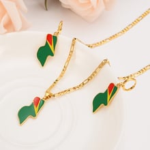 Flag earrings Necklace Pendant with necklace Chain New Zealand Jamaica Guyana PNG Jewely sets  gift for women girls 2024 - buy cheap