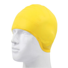 Silicone Swimming Cap Adult Swim Cap Multicolor Solid Color Earmuff Swim-Cap 2024 - buy cheap