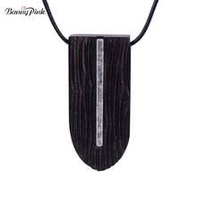 Banny Pink Chunky Sandal Wood Women Necklace Ethnic Big Pendant Necklace FashionJewelry Collier Vintage Long Rope Chain Necklace 2024 - buy cheap