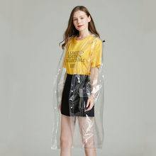 Yuding Transparent Raincoat Waterproof Outdoors Hiking Tour Plastic Rainwear Clear Fashion Adults Rain Coat With Drawstring Hood 2024 - buy cheap