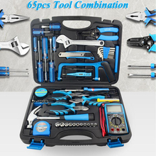 Hand Tool Set Box 65pcs Household Manual Hardware Tools Electrician Repair Kit With Electric Soldering Iron Multimeter Socket 2024 - buy cheap