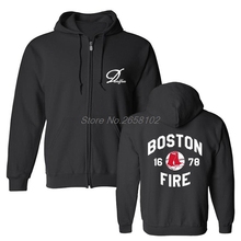 Hot Sale Men Cotton Fashion New Boston Fire Fighter Fire Department Black Sweatshirt Hip Hop Tops Hoodie Harajuku Streetwear 2024 - buy cheap