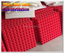 High Quality Red acoustic foam big size 50x50x5cm Acoustic foam Soundproof Thick Absorption Pyramid Studio Foam Board Red color 2024 - buy cheap