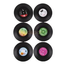 6Pcs Round Vintage CD Vinyl Coaster Record Cup Drink Holder Mat Table Placemat 2024 - buy cheap